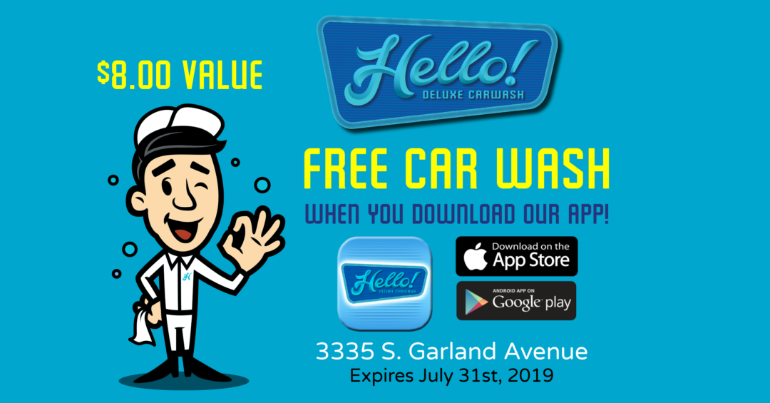 Download our App Special Hello Deluxe Car Wash